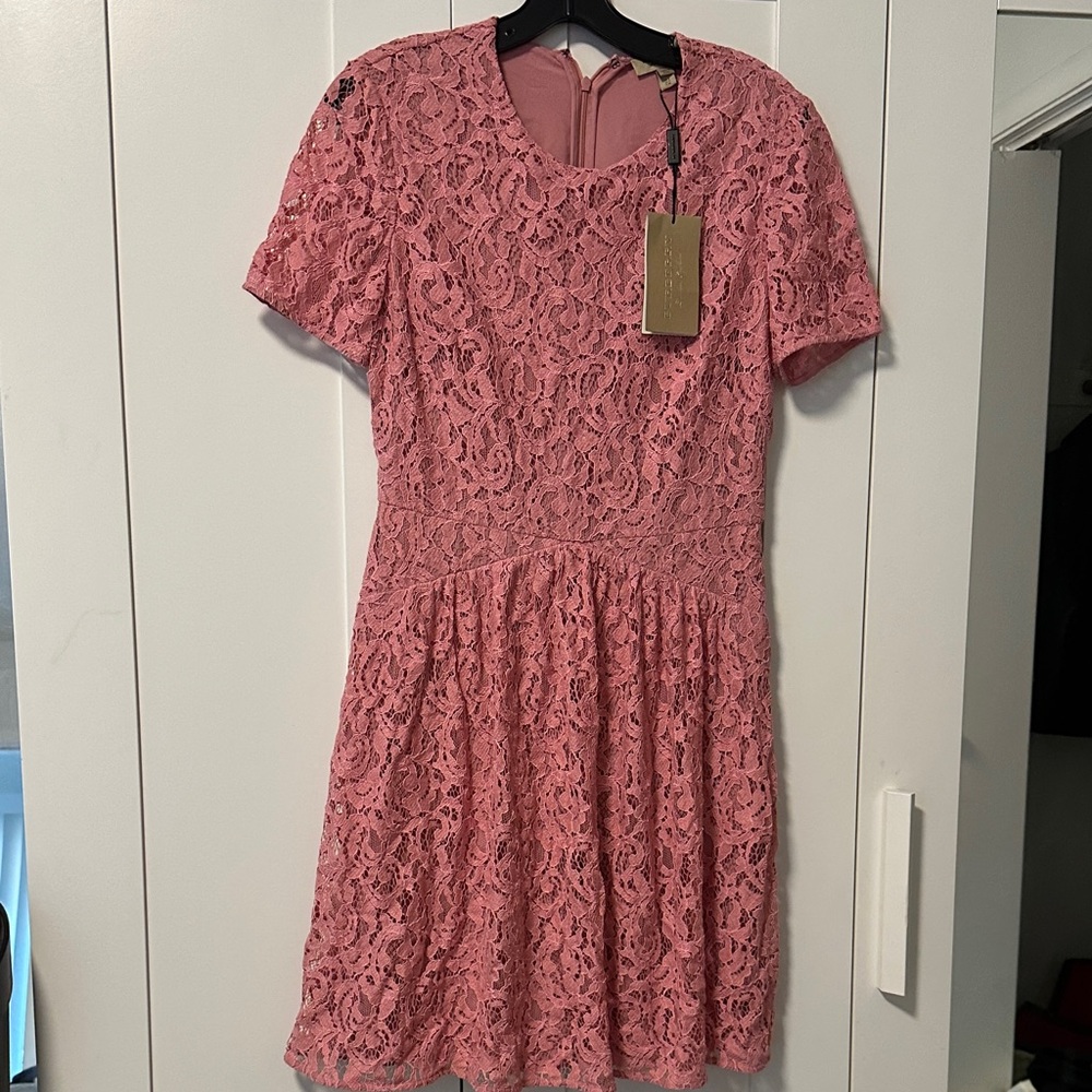 Burberry Pink Lace Mini Dress